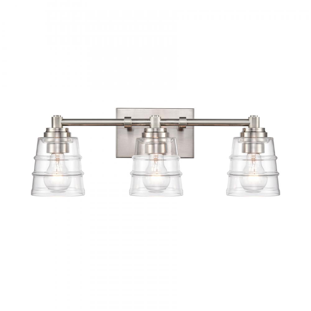 Pulsate 21.5'' Wide 3-Light Vanity Light - Satin Nickel