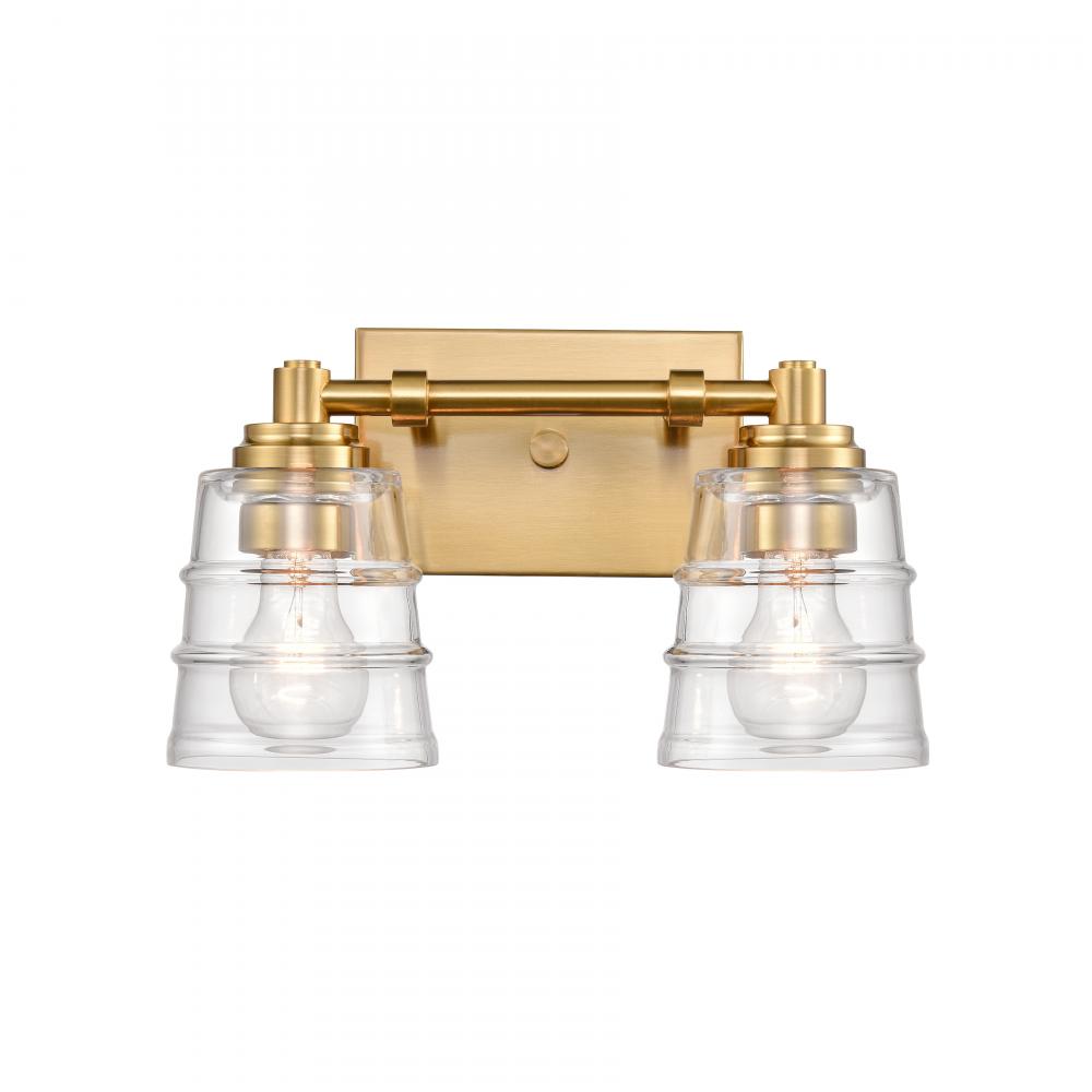 Pulsate 13'' Wide 2-Light Vanity Light - Satin Brass