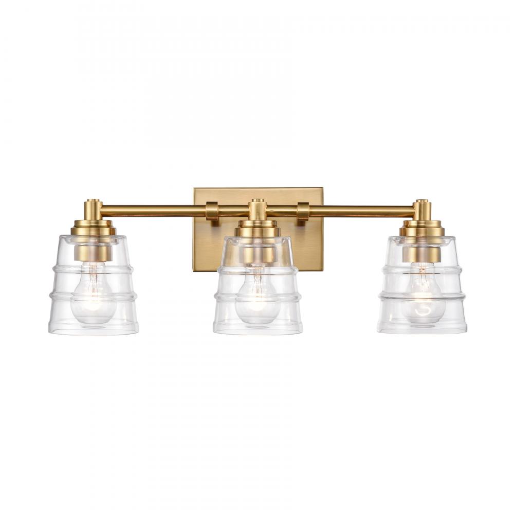 Pulsate 21.5'' Wide 3-Light Vanity Light - Satin Brass