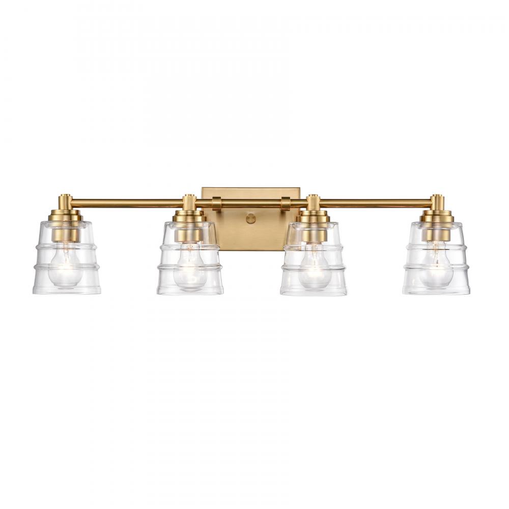 Pulsate 30.25'' Wide 4-Light Vanity Light - Satin Brass