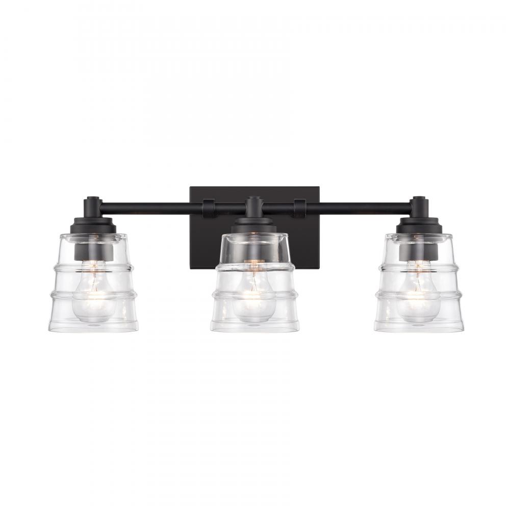 Pulsate 21.5'' Wide 3-Light Vanity Light - Matte Black