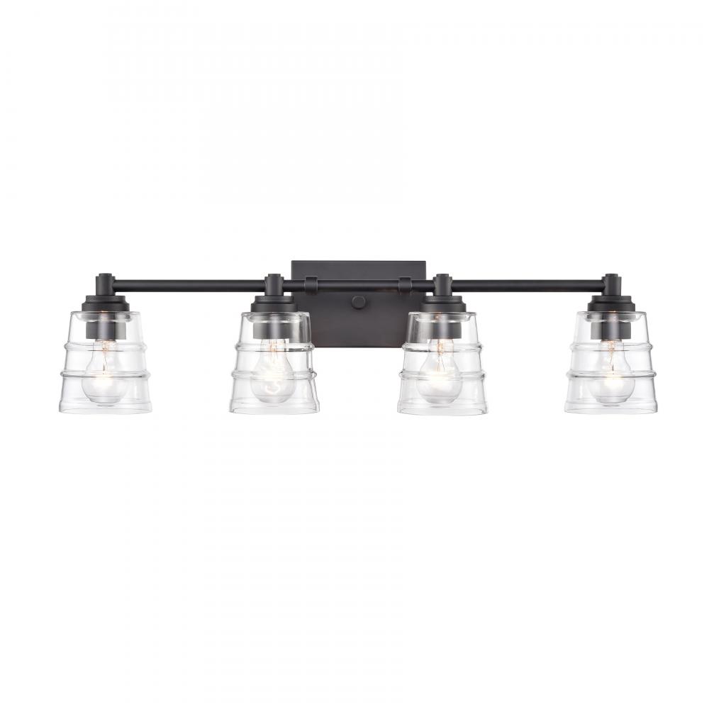 Pulsate 30.25'' Wide 4-Light Vanity Light - Matte Black