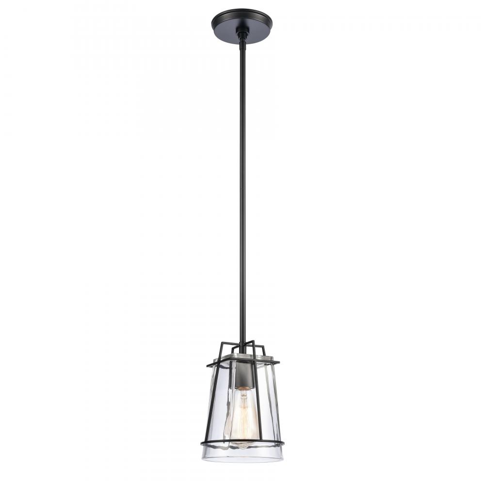 Square To Round 6'' Wide 1-Light Mini Pendant - Matte Black