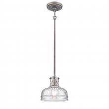 ELK Home Plus 67905/1 - Orinoco 8'' Wide 1-Light Mini Pendant - Weathered Zinc