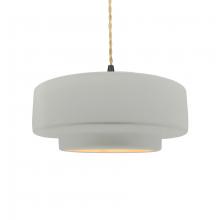 Justice Design Group CER-6543-MTGD-MBLK-BEIG-TWST - Medium Tier 1-Light Pendant