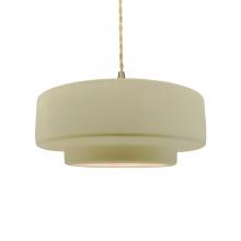 Justice Design Group CER-6543-VAN-BRSS-BEIG-TWST - Medium Tier 1-Light Pendant