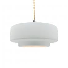Justice Design Group CER-6543-WHT-NCKL-BEIG-TWST - Medium Tier 1-Light Pendant
