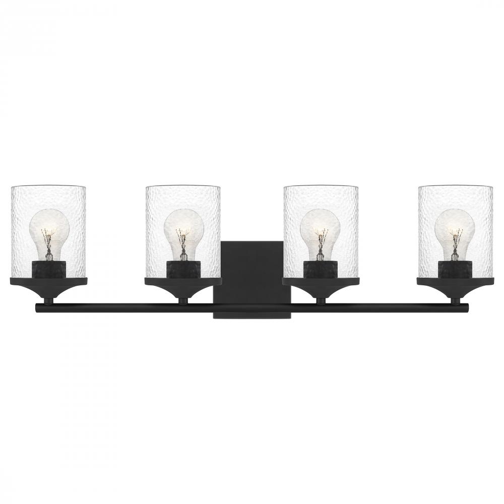 Abner 4-Light Matte Black Vanity Light