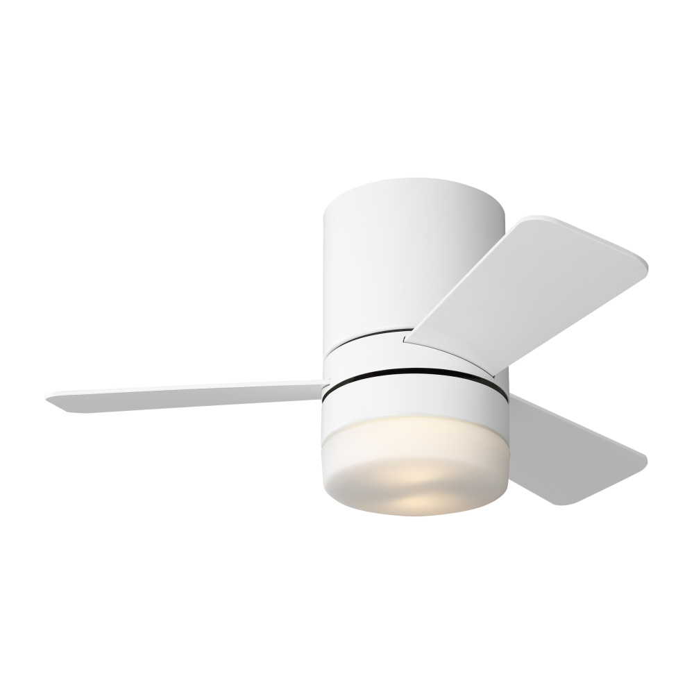 Era 32 Hugger LED Ceiling Fan in Matte White with Matte White Blades and Light Kit