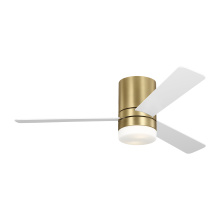 Generation Lighting 3ERHR52BBSD - Era 52 Hugger LED Ceiling Fan in Burnished Brass with Matte White Blades and Light Kit