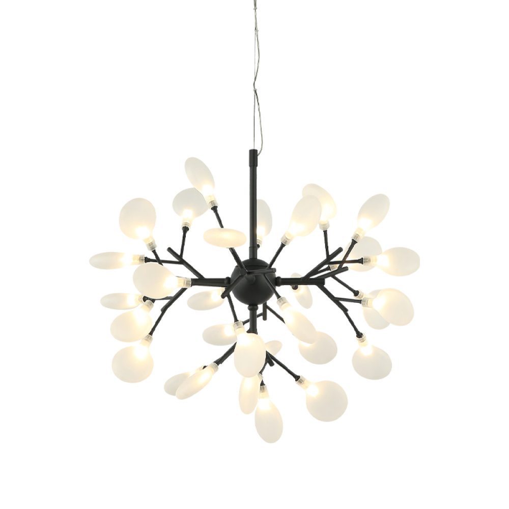 Hydragea Bloom Matte Black Pendant