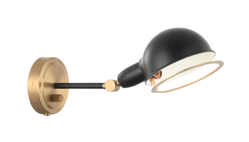 Blare Aged Gold Brass + Black Wall Sconce