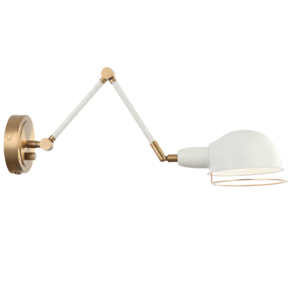 Blare Aged Gold Brass + White Wall Sconce