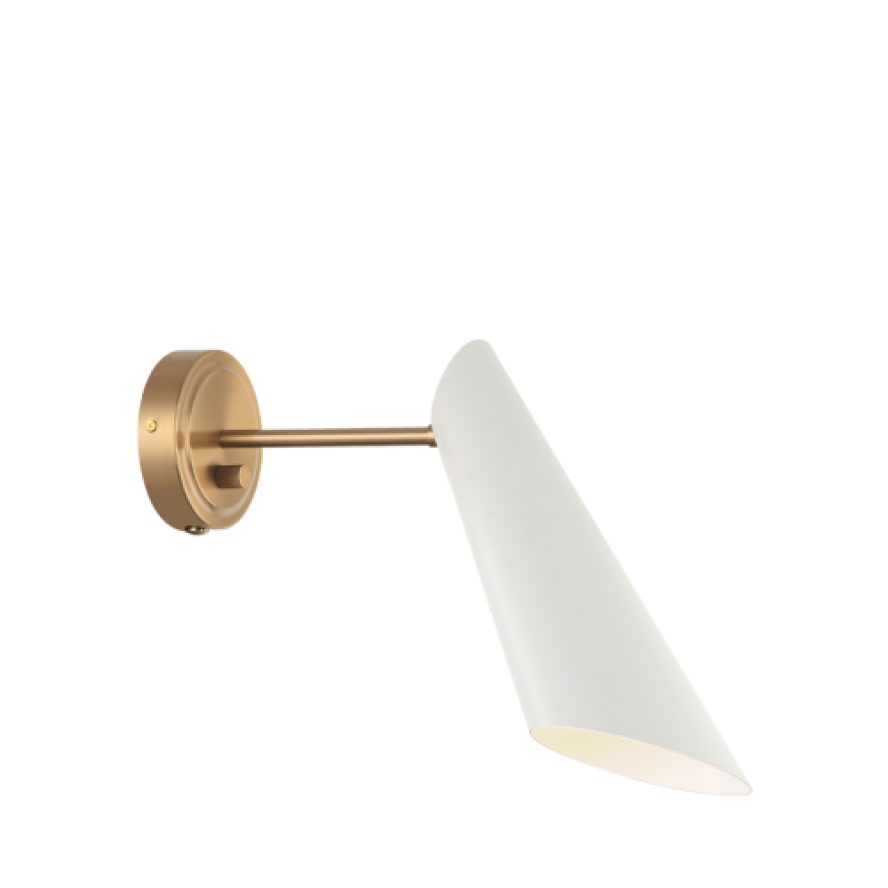 Butera Aged Gold Brass + White Wall Sconce
