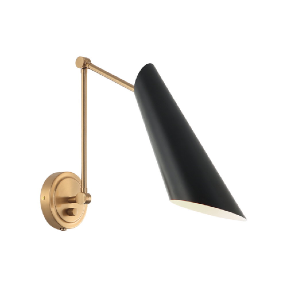 Butera Aged Gold Brass + Black Wall Sconce