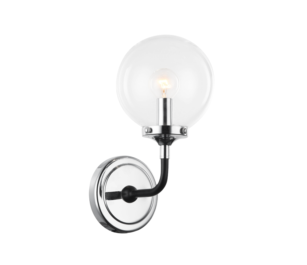 Particles Black and Chrome Wall Sconce