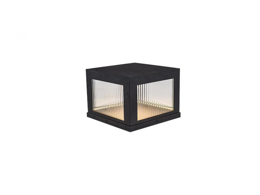 Avenue Outdoor 11"  Sconce in Black with Ribbed Glass