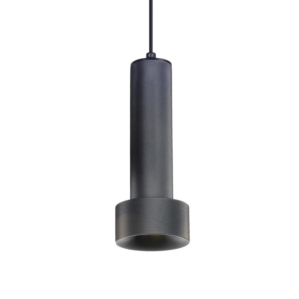 Cicada 10" Knurled Pendant in Dark Grey