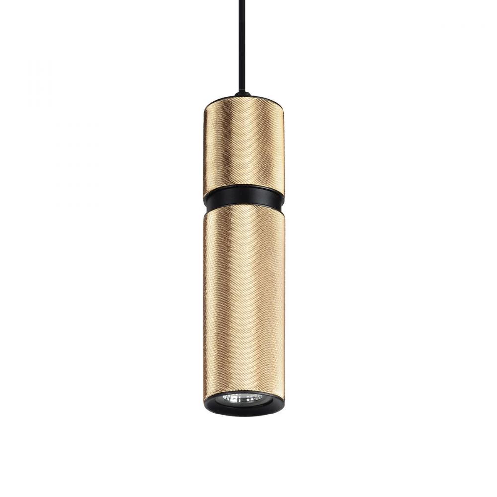 Cicada 10" Knurled Pendant in Brass with Black