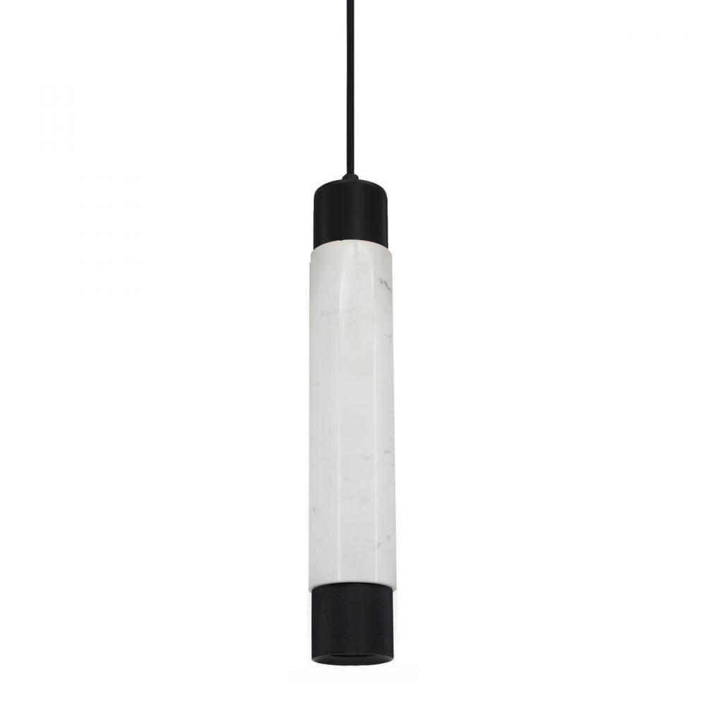 Cicada 14" Cylindrical  Pendant White Marble