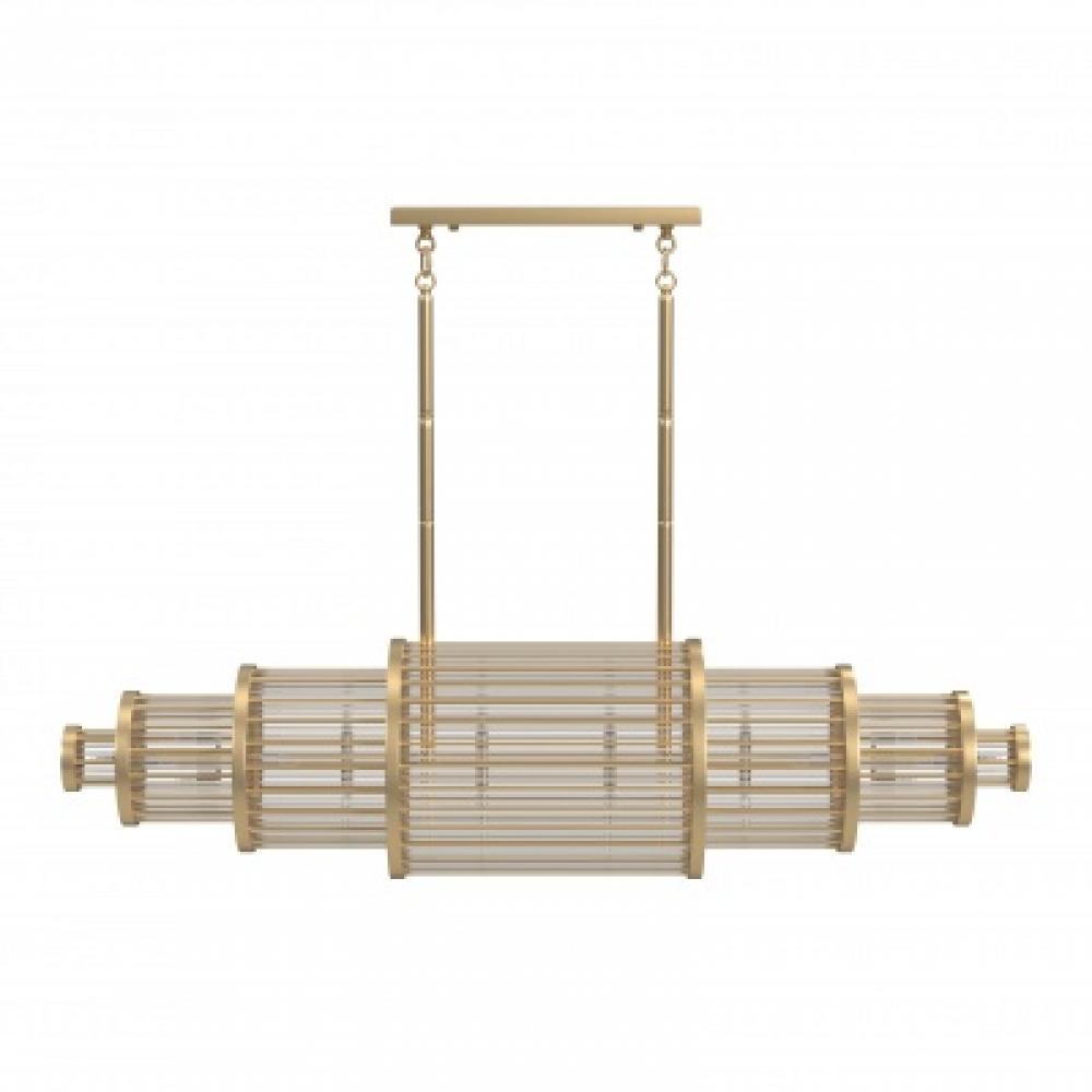 Waldorf 64" Linear Chandelier in Age Brass