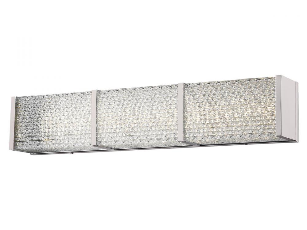 Cermack St. 32"  LED Resctangular  Vanity Bath Bar in Brushed Nickel  with Textured Glass