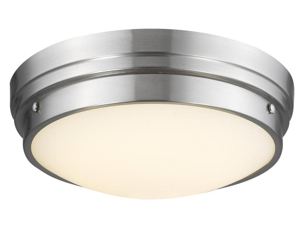 Cermack St. 17" Round Flush Mount in Brushed Nickel with Frosted Glass