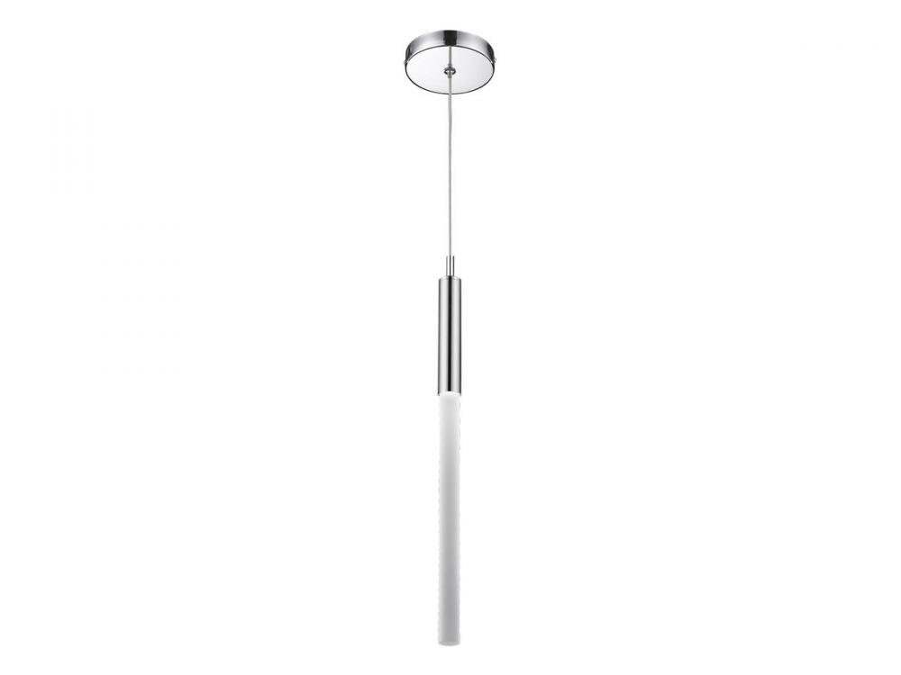 Main Street  1 Light  Frosted Glass Pendant in Polished Nickel