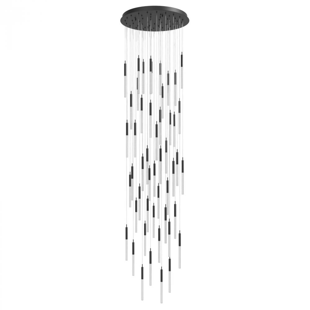 Main Street  51 Light Multi Pendant in Black with Studded Glass
