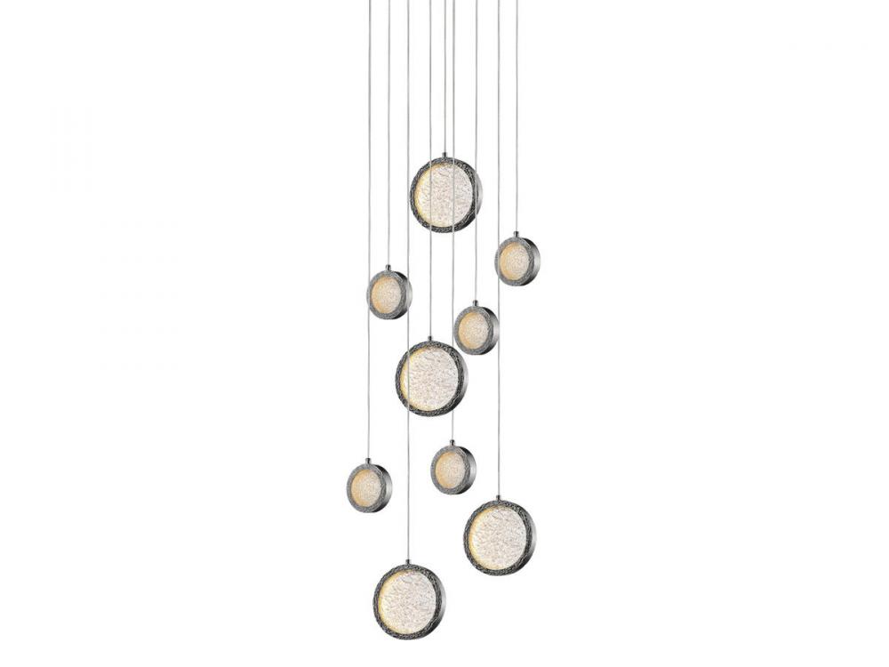 Bottega 9-Light LED Multi Pendant Polished Nickel