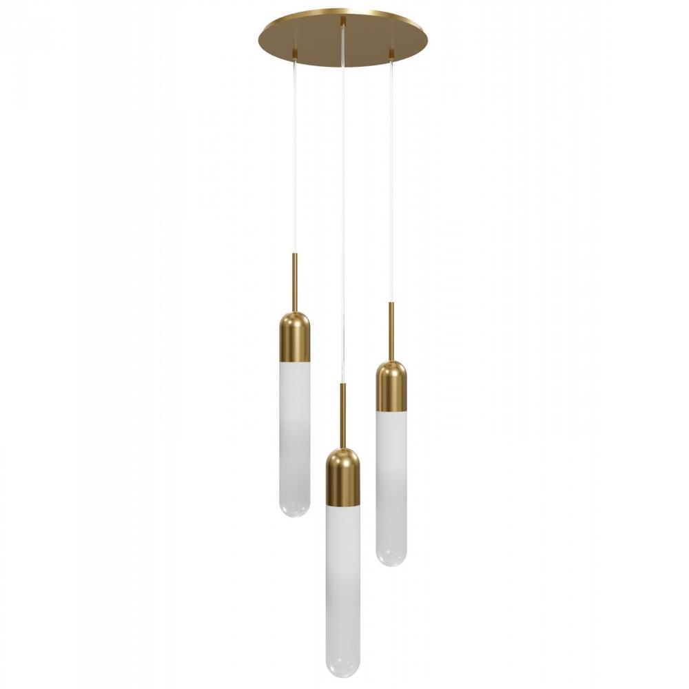 Tribeca 3-Light Pendant In Aged Brass