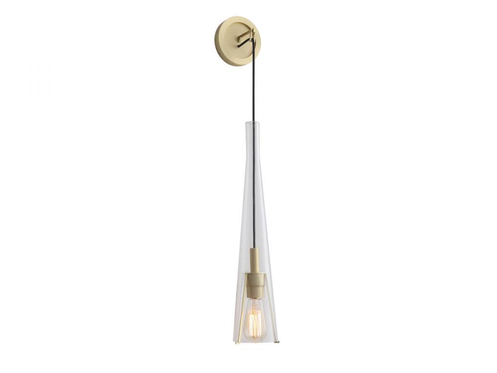Abbey Park 28"  Wall Sconce in Brushed Brass with Martini glass