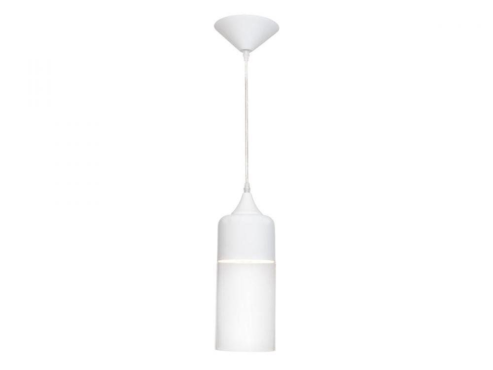 Robertson Blvd. 5"  Pendant in White with Clear Glass