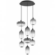 Avenue Lighting HF9179-BK - Monaco 9-Light Multi Pendant in Black with Gradient Smoke Glass