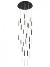 Avenue Lighting HF2021-FR-BK - Main Street  21 Light Multi Pendant in Black with Frosted Glass