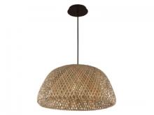 Avenue Lighting HF1003-BW - Tulum 17"  Bamboo Wicker Pendant with Black Accents