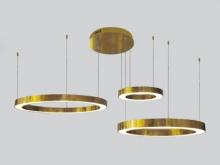 Avenue Lighting HF4443-PB - Aria 59" LED 3-Ring Multi Pendant in Polished Brass