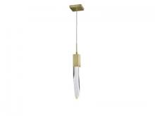 Avenue Lighting HF1901-1-AP-BB-C - Aspen Collection Single Pendat in Brushed Brass with Clear  Crystal