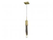 Avenue Lighting HF1901-1-AP-BB - Aspen Collection Single Pendat in Brushed Brass with Bubbled Crystal
