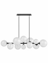 Avenue Lighting HF4222-BK-WHT - Delilah  58" Chandelier in Black with Frosted White Glass