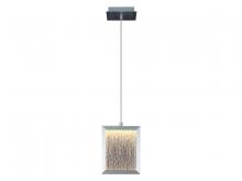 Avenue Lighting HF6014-BA - Brentwood 9" Rectagular Pendant in Brushed Aluminum with Textured Glass