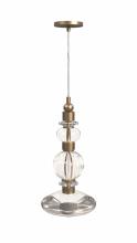 Avenue Lighting HF7901-AB - Avra 20" Bottom Stacked Glass And Metal Pendant in Aged Brass