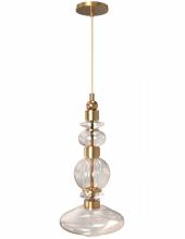 Avenue Lighting HF7900-AB - Avra 20" Top Stacked Glass And Metal Pendant in Aged Brass