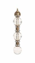 Avenue Lighting HF8900-AB - Avra 20" Top Stacked LED Wall Sconce in Aged Brass with Clear Glass Accent