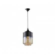 Avenue Lighting HF9114-BK/BZ - Robertson Blvd. 13"  Pendant in Black with Amber Bronze Glass