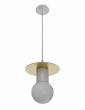 Avenue Lighting HF1951-BB-WHT - Newport  8"  Pendant in White with Brushed Brass Accent