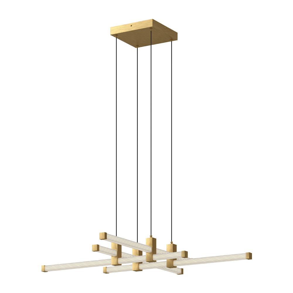 Blade 34-in Brushed Gold LED Chandeliers