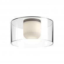 Kuzco Lighting Inc FM53512-BK/CL - Birch 12-in Black/Clear LED Flush Mount