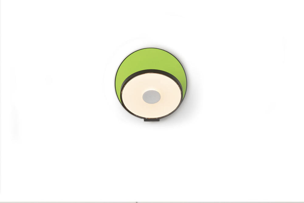 Gravy Wall Sconce - Metallic Black body, Matte Green plates - Hardwire