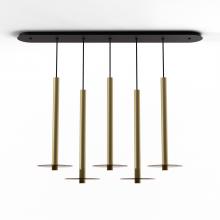 Koncept Inc CMP-L5-S-24-BRS+GTEA9 - Combi Pendant 24" Linear 5 Combo Brass with Matte Black Canopy